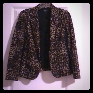 Animal print suit jacket